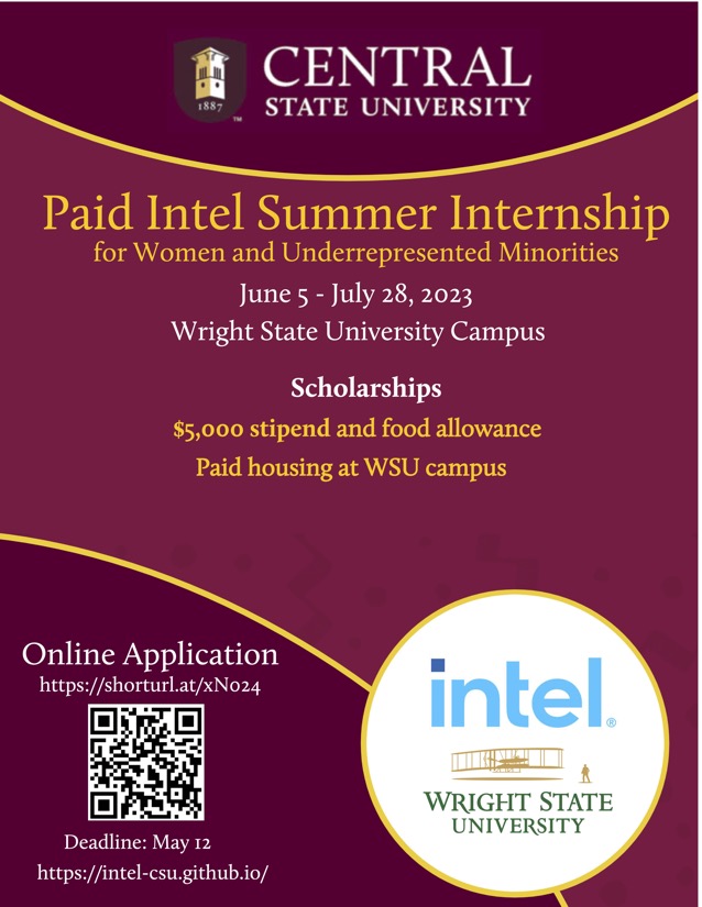 Paid Intel Summer Internship for Women and Underrepresented Minorities